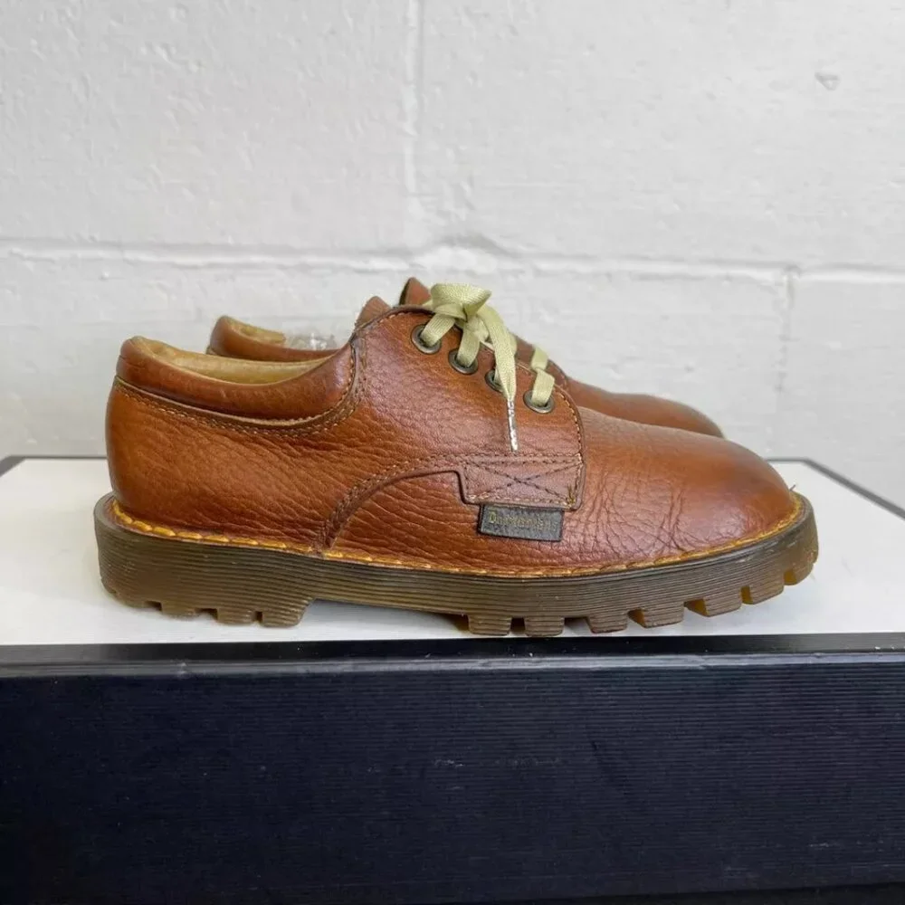 Dr. Martens Brown Leather Oxfords Shoes Big Kids Youth Size 10 Made‎ In England